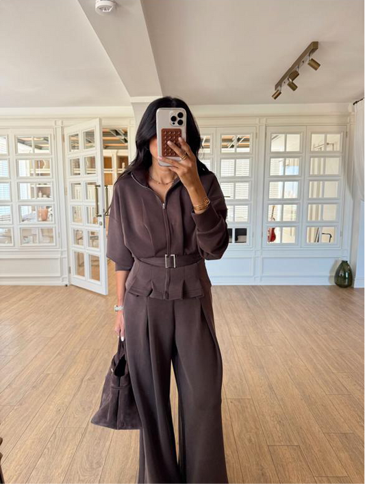 Set nylon brown belt