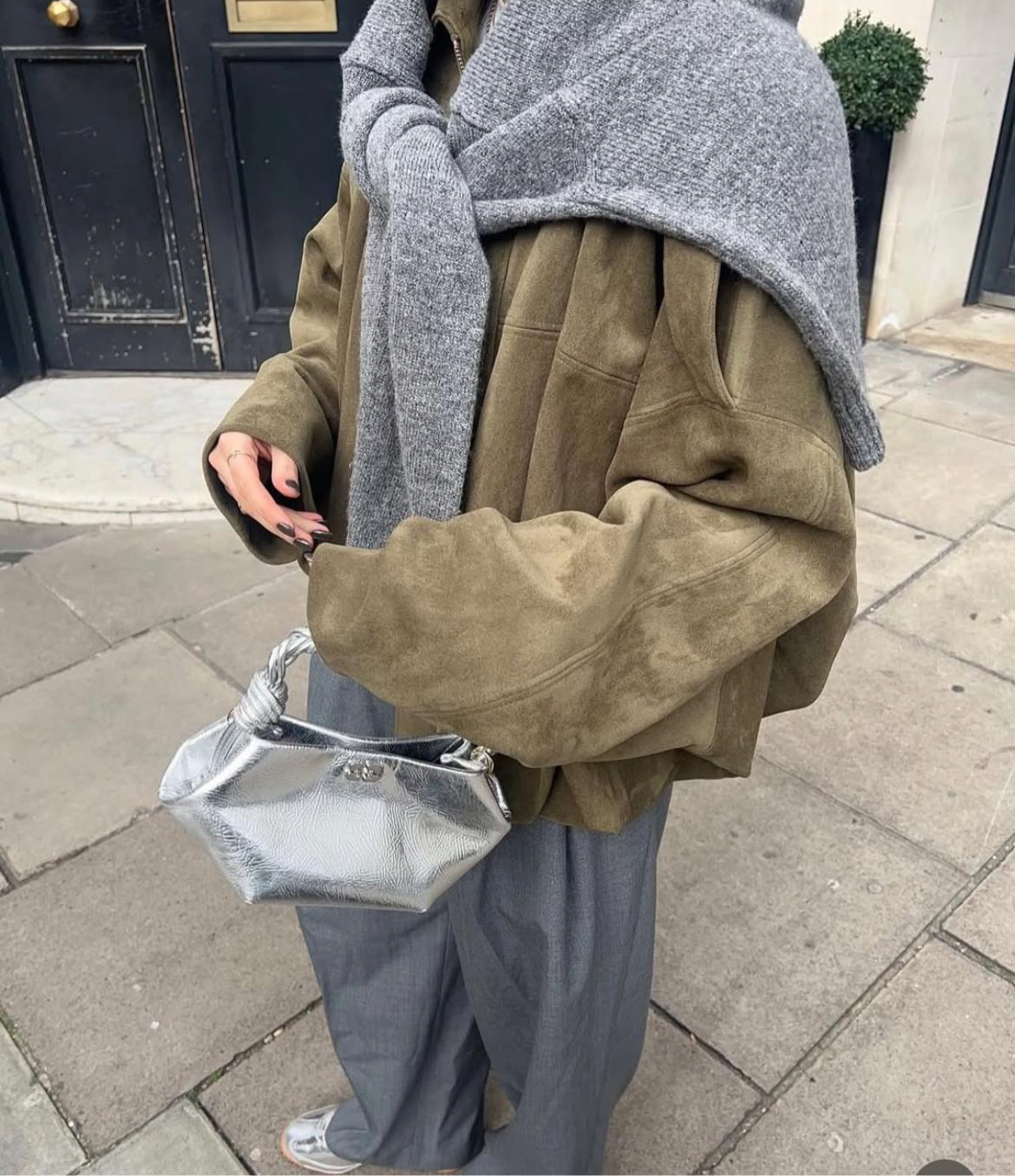 Bomber Suede Olive jacket