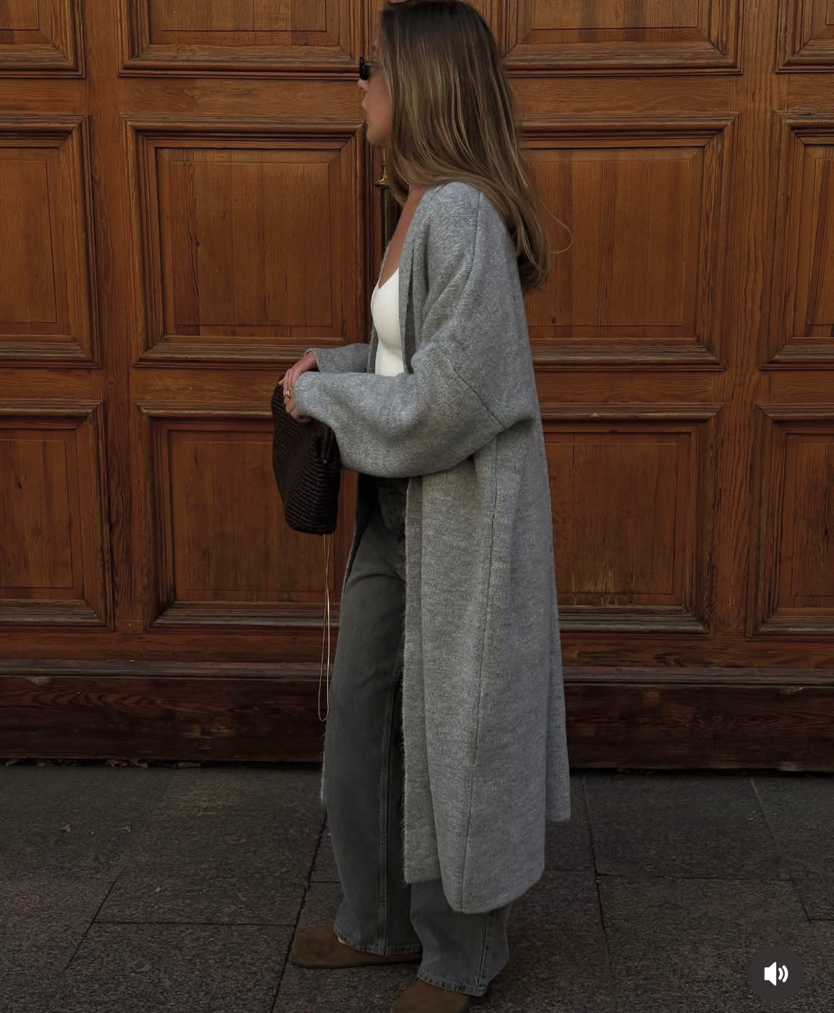 Wool light grey cardigan