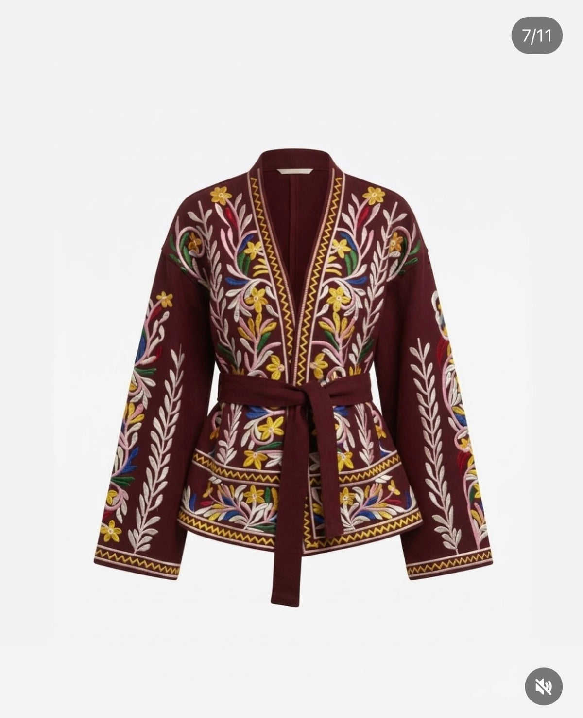 Jacket burgundy embroidery