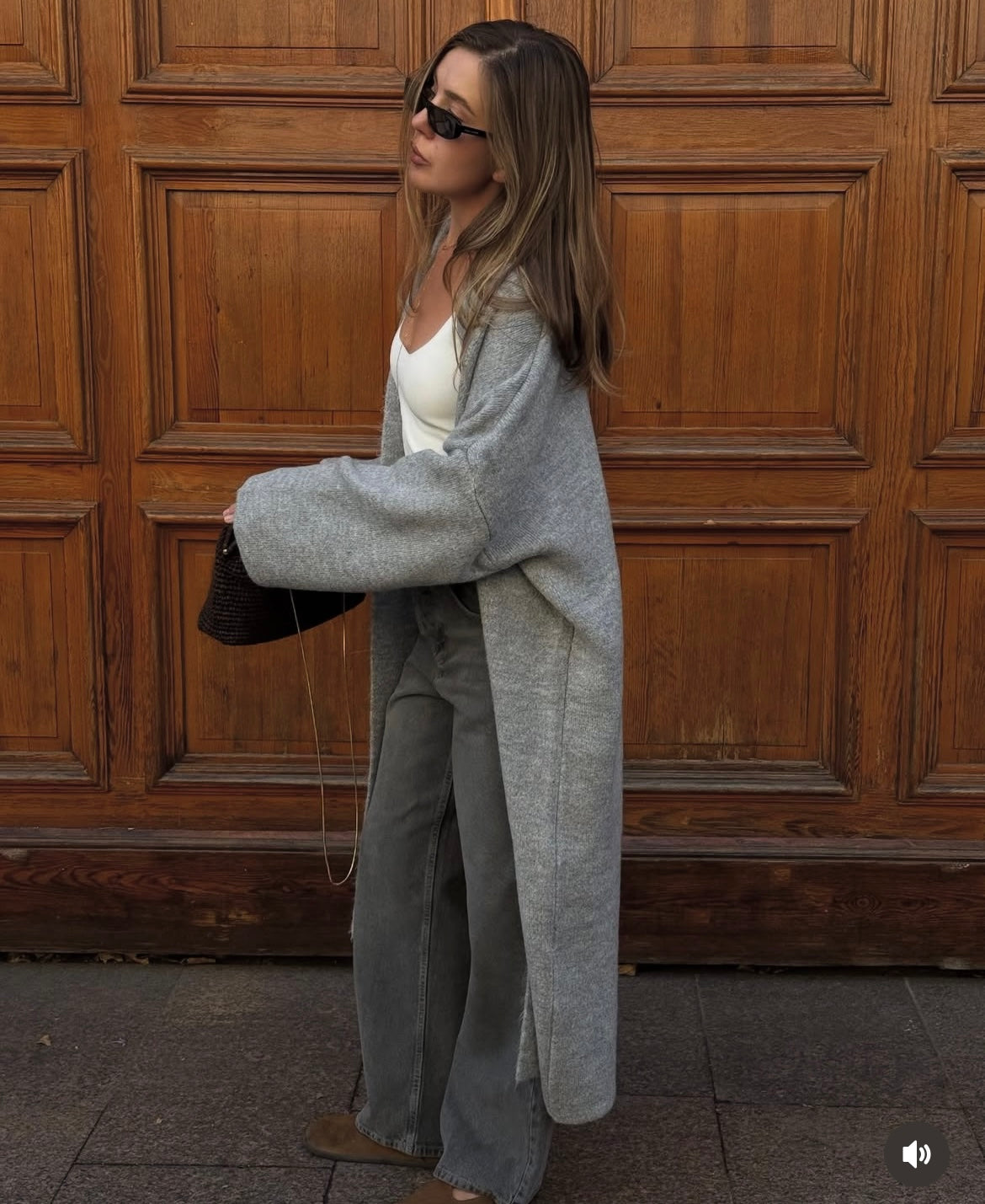 Wool light grey cardigan