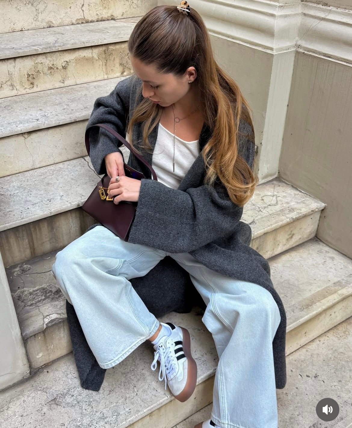 Wool dark grey cardigan