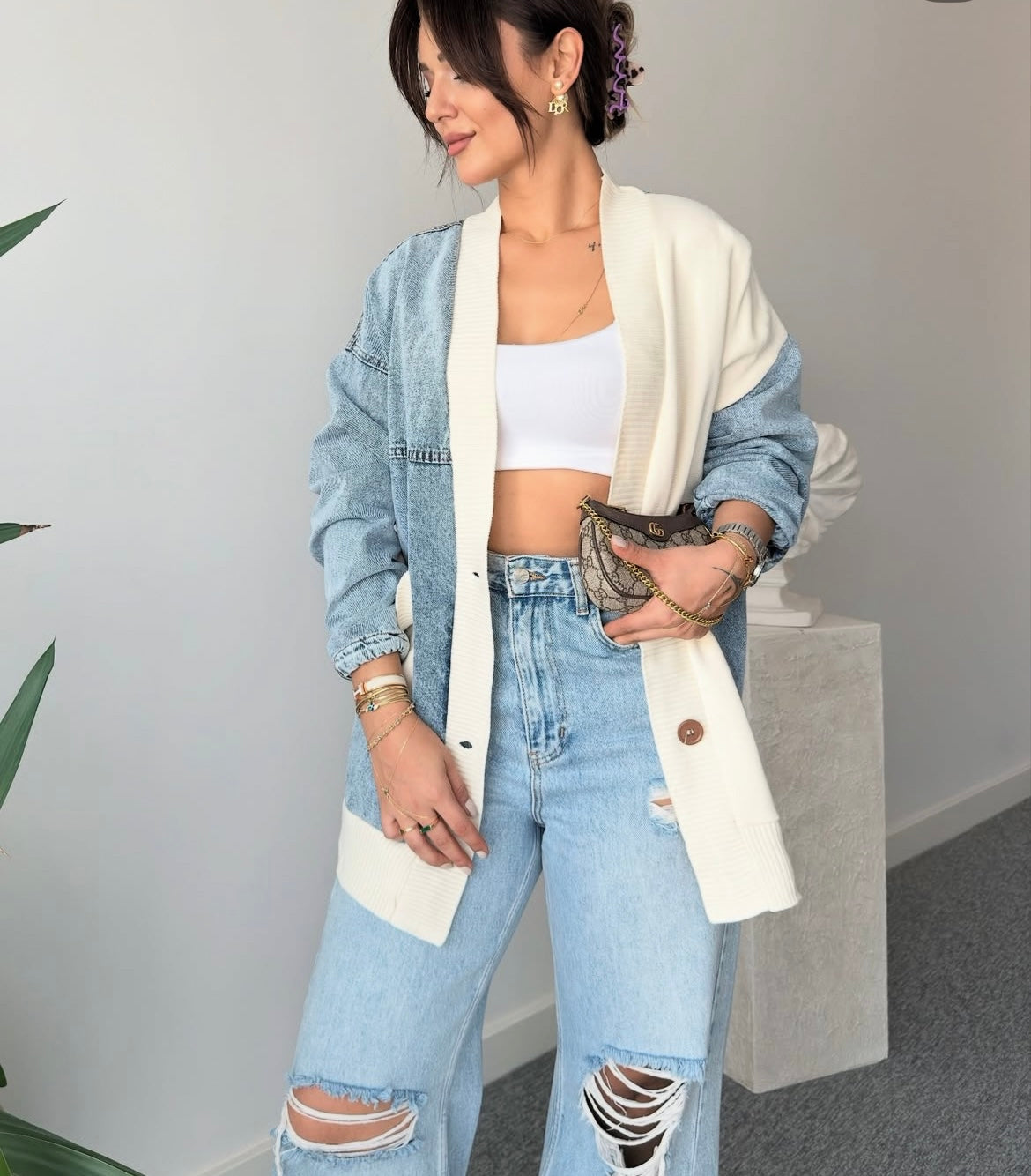 Half and Half Denim Mix Blue