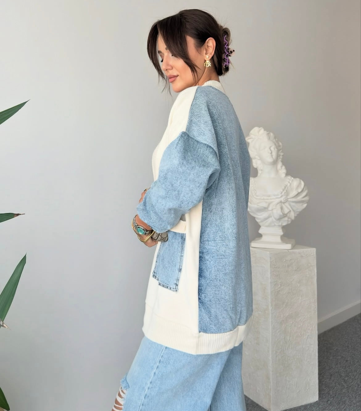 Half and Half Denim Mix Blue