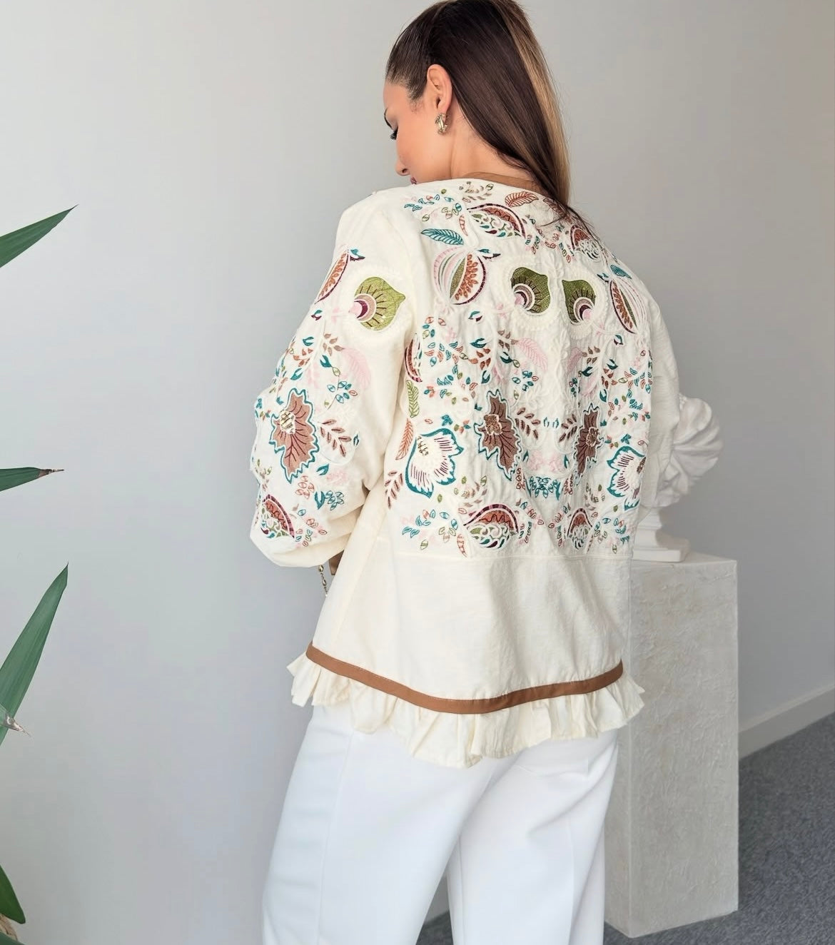 Embroidery Off White Ruffles