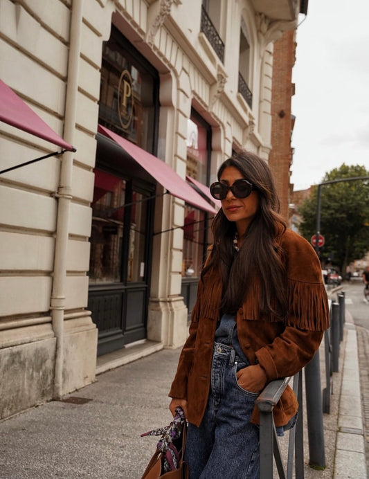 Brown Suede Fringed Jacket