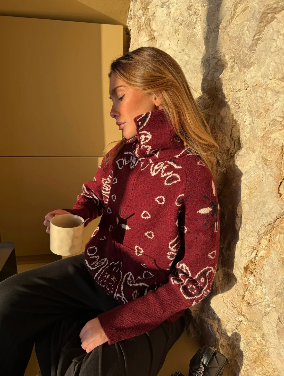 Bandana zipper burgundy