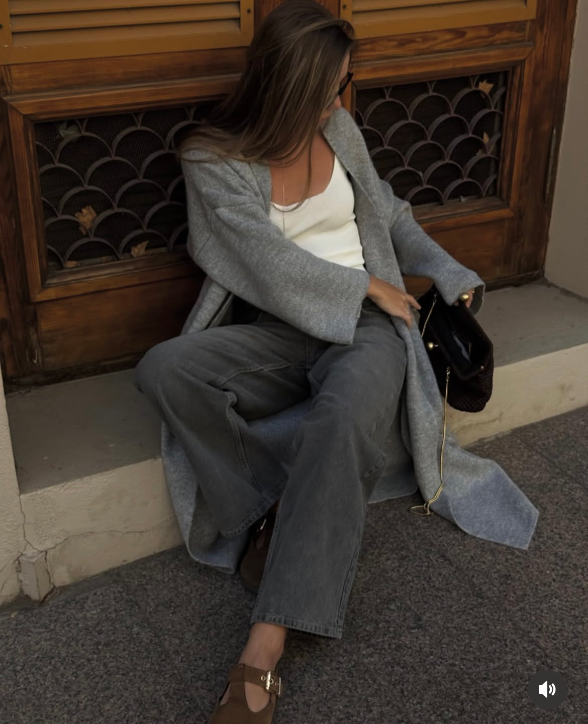 Wool light grey cardigan