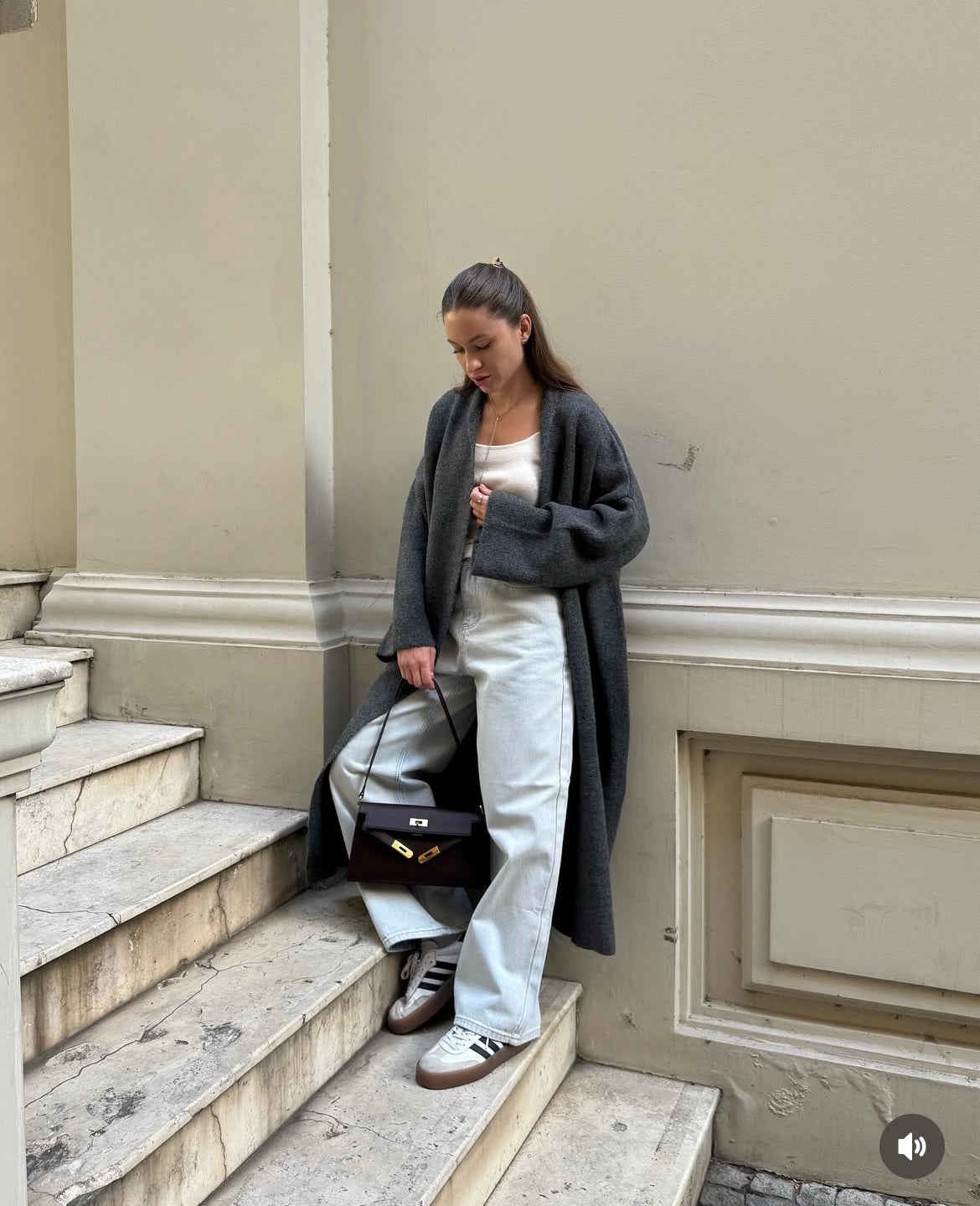 Wool dark grey cardigan