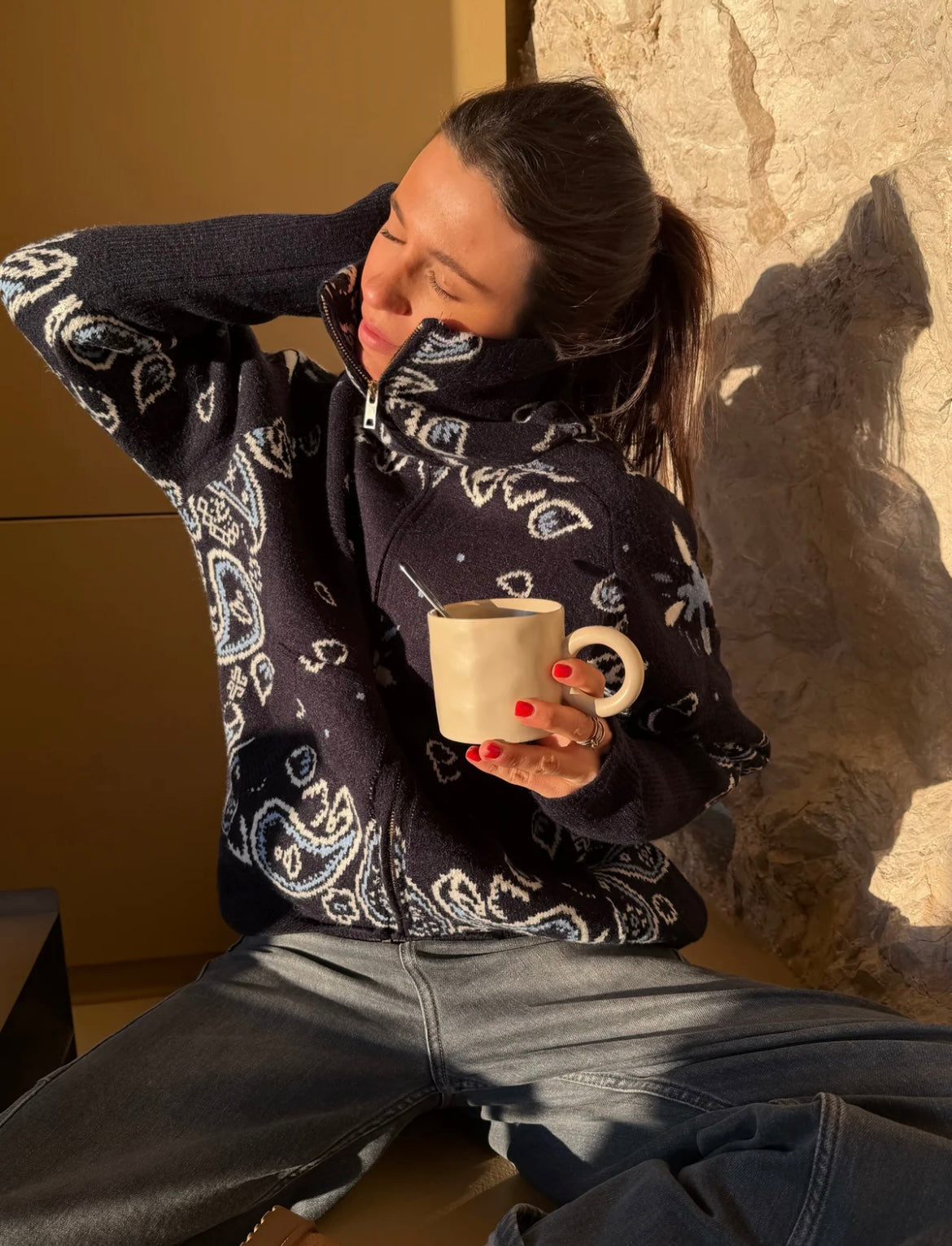 Bandana zipper Navy blue