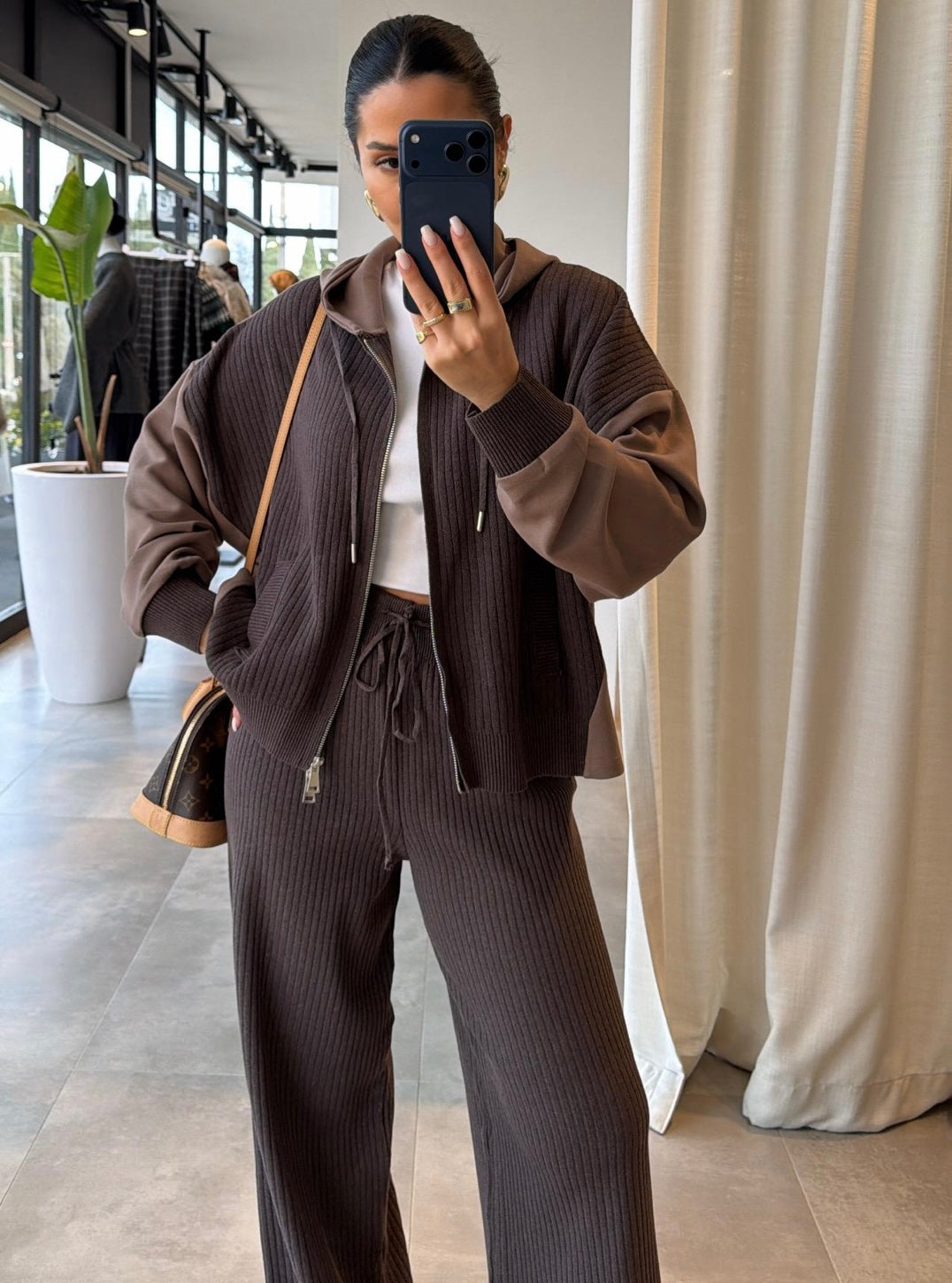 Set brown mix knit