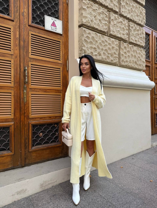 Yellow Fur Cardigan
