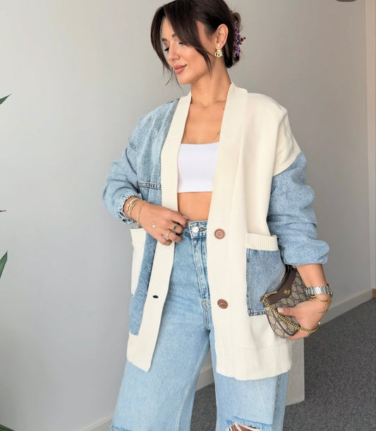 Half and Half Denim Mix Blue