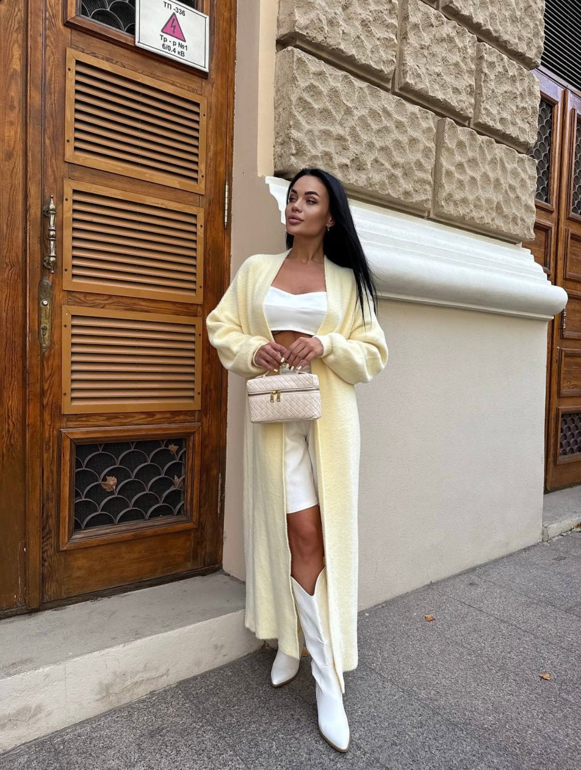 Yellow Fur Cardigan