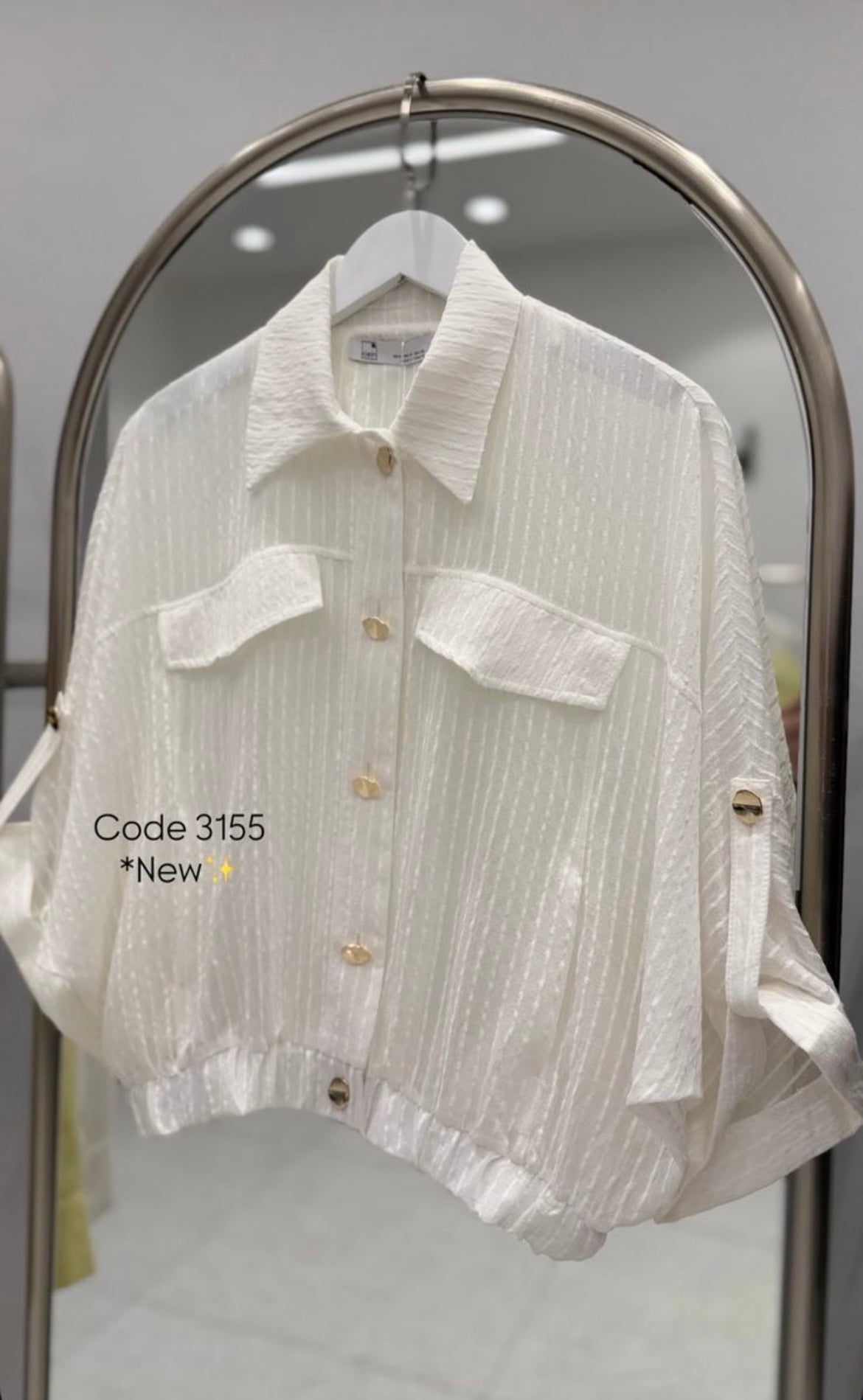 Shirt white Gold button