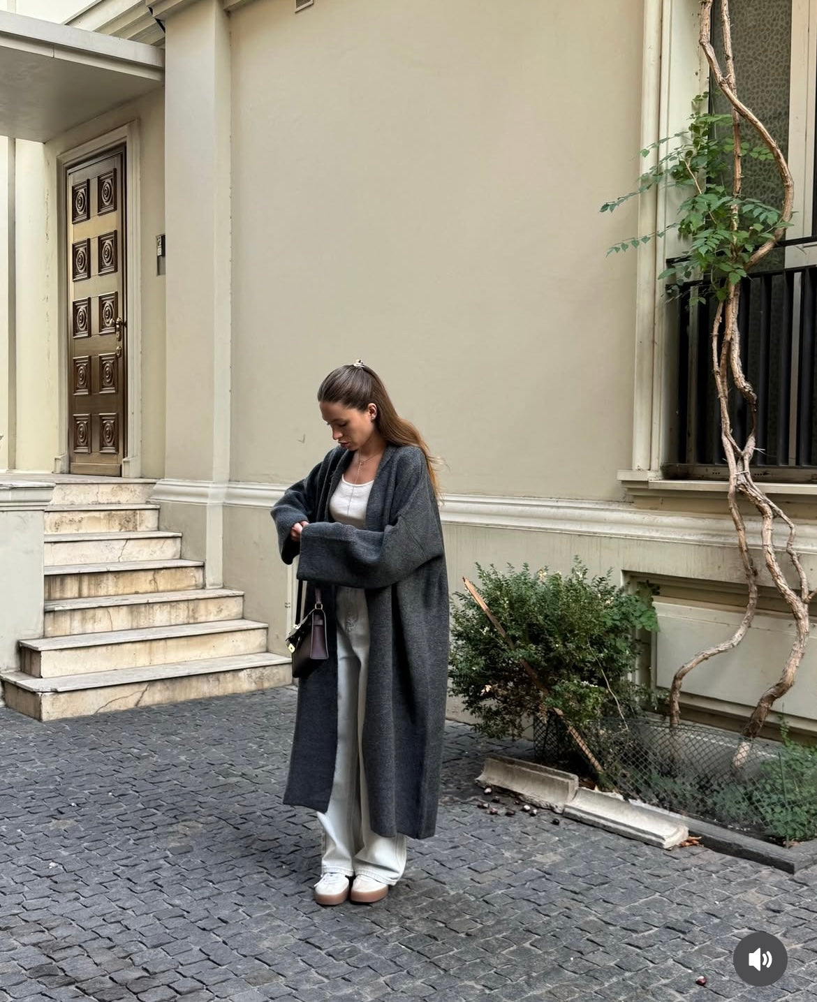 Wool dark grey cardigan