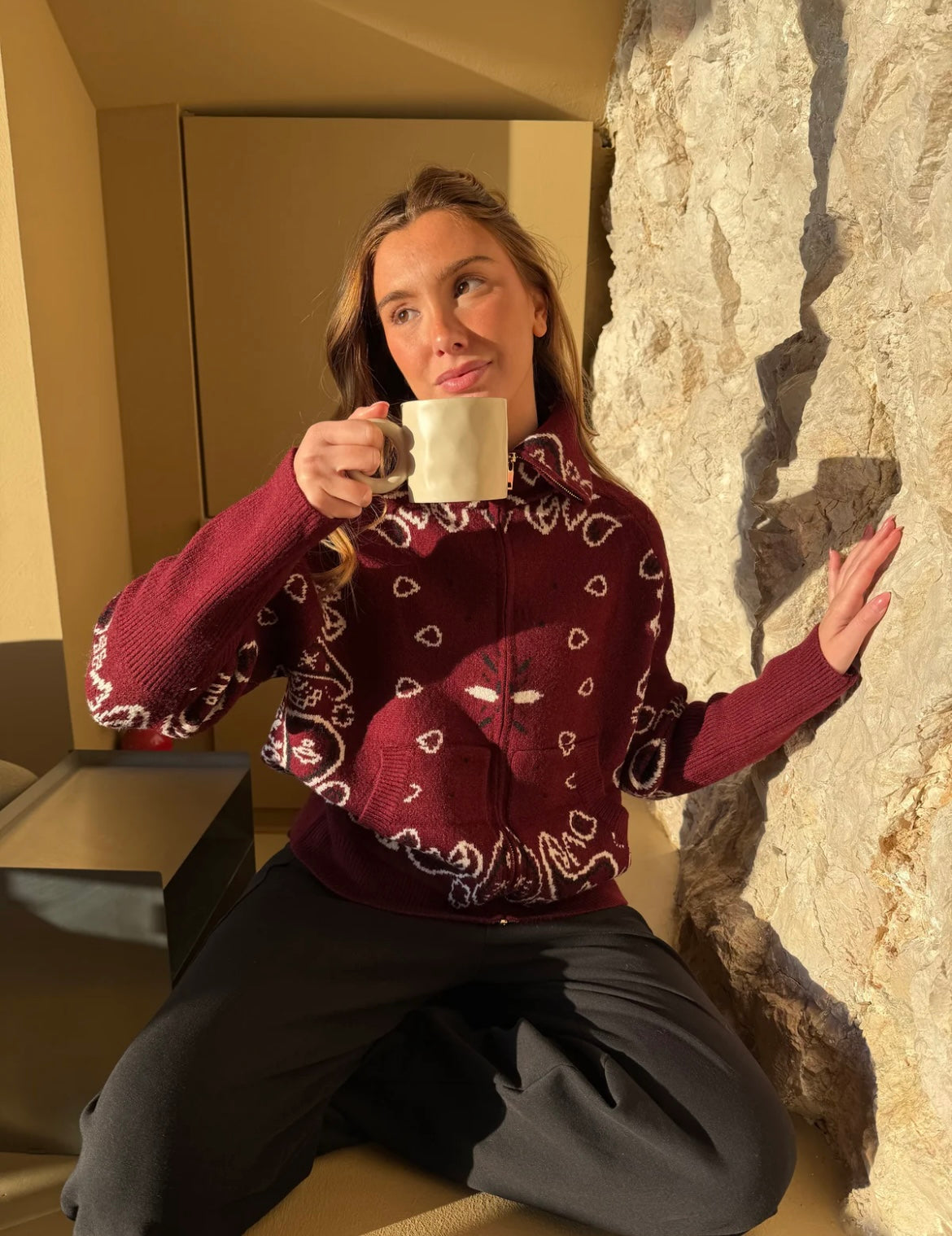 Bandana zipper burgundy