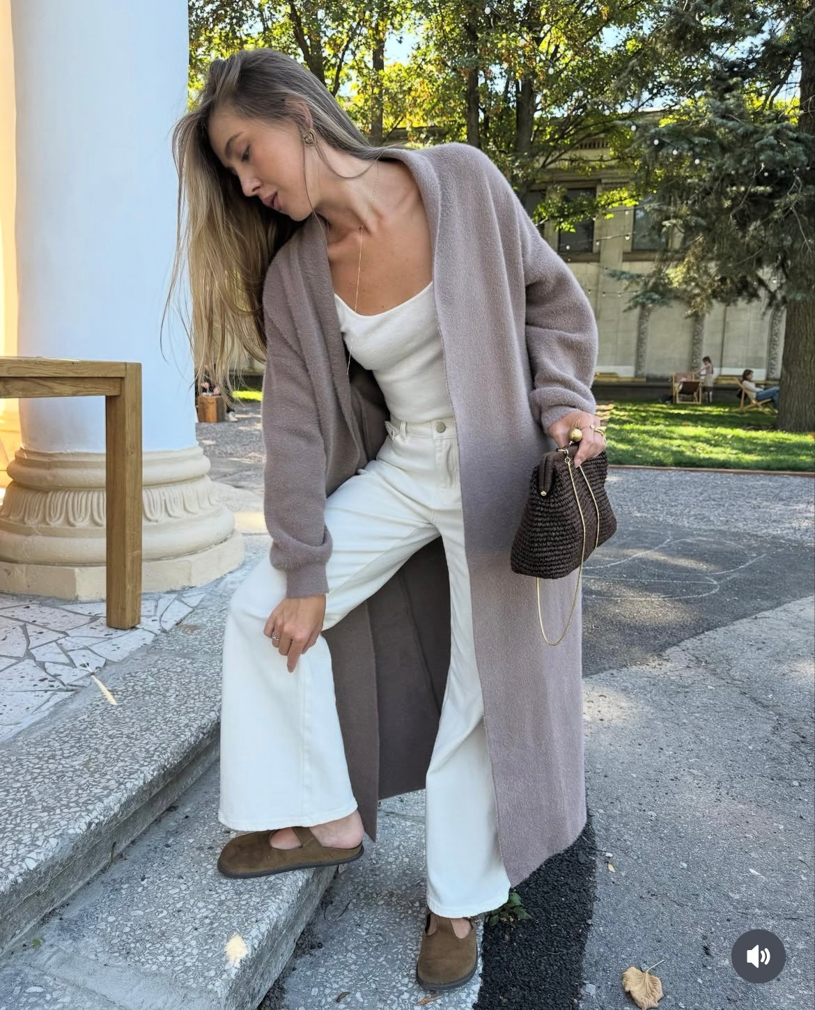 Fur cafe light cardigan