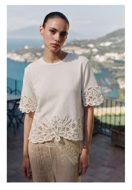 Shirt white lace