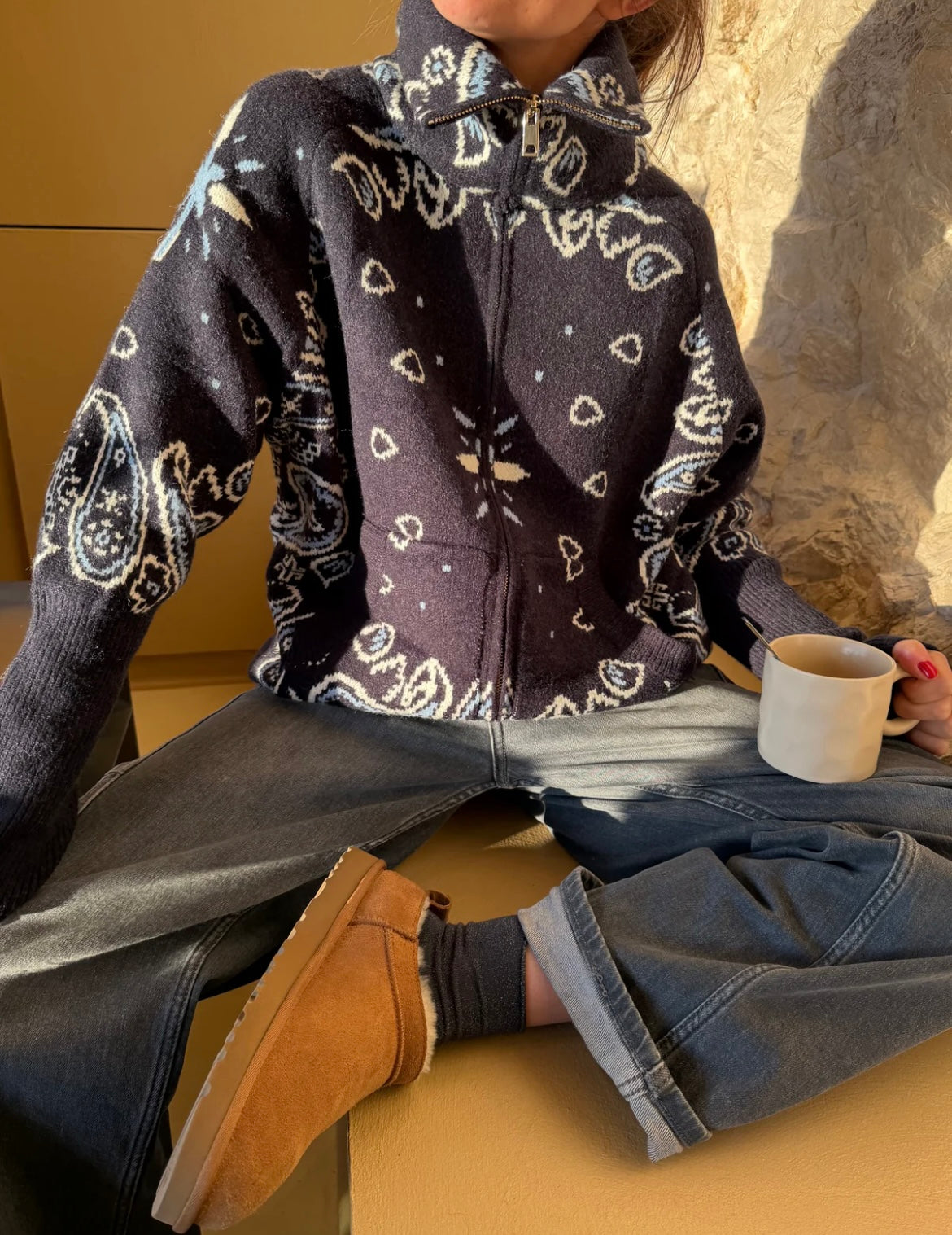 Bandana zipper Navy blue