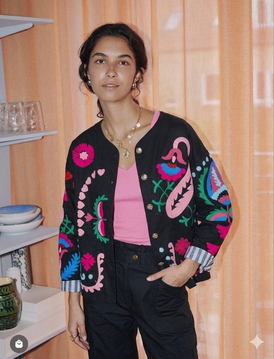 Jacket Blue embroidery