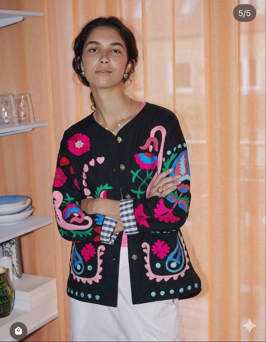 Jacket Blue embroidery