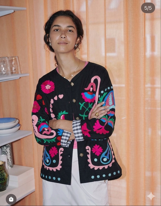 Jacket Blue embroidery