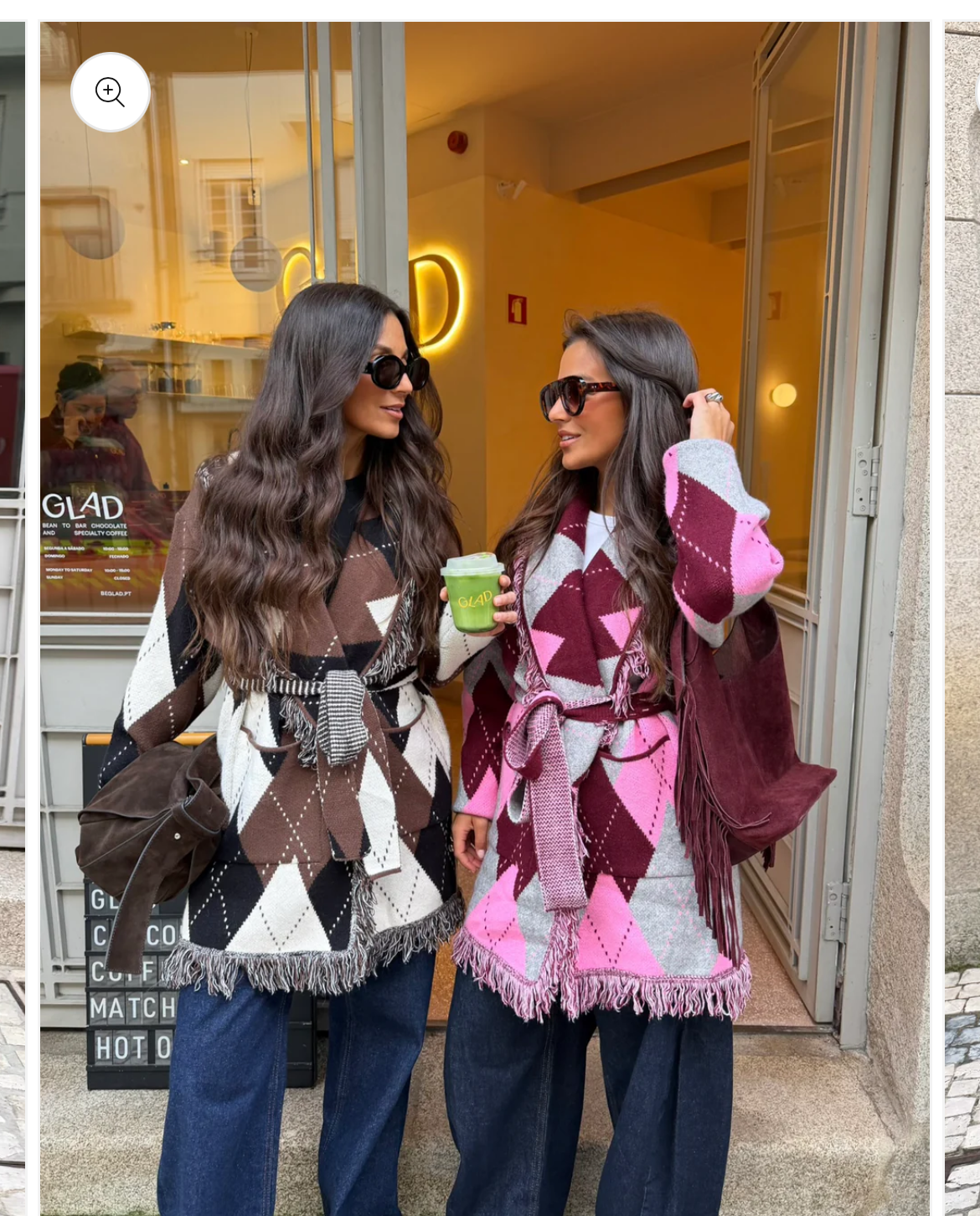Cardigan argyle pattern brown