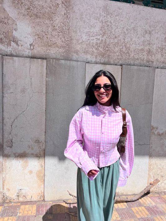Shirt checkered pink