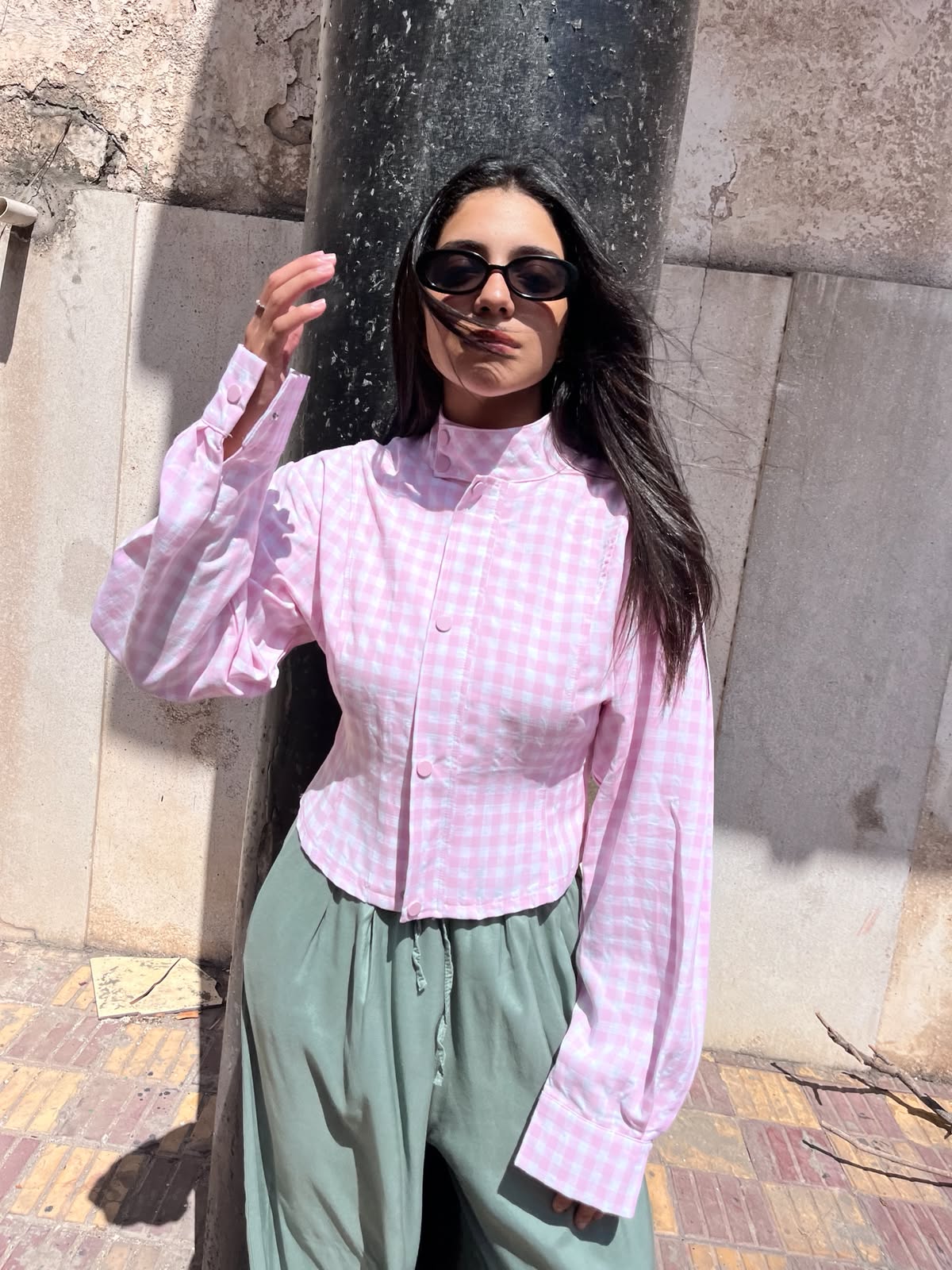 Shirt checkered pink