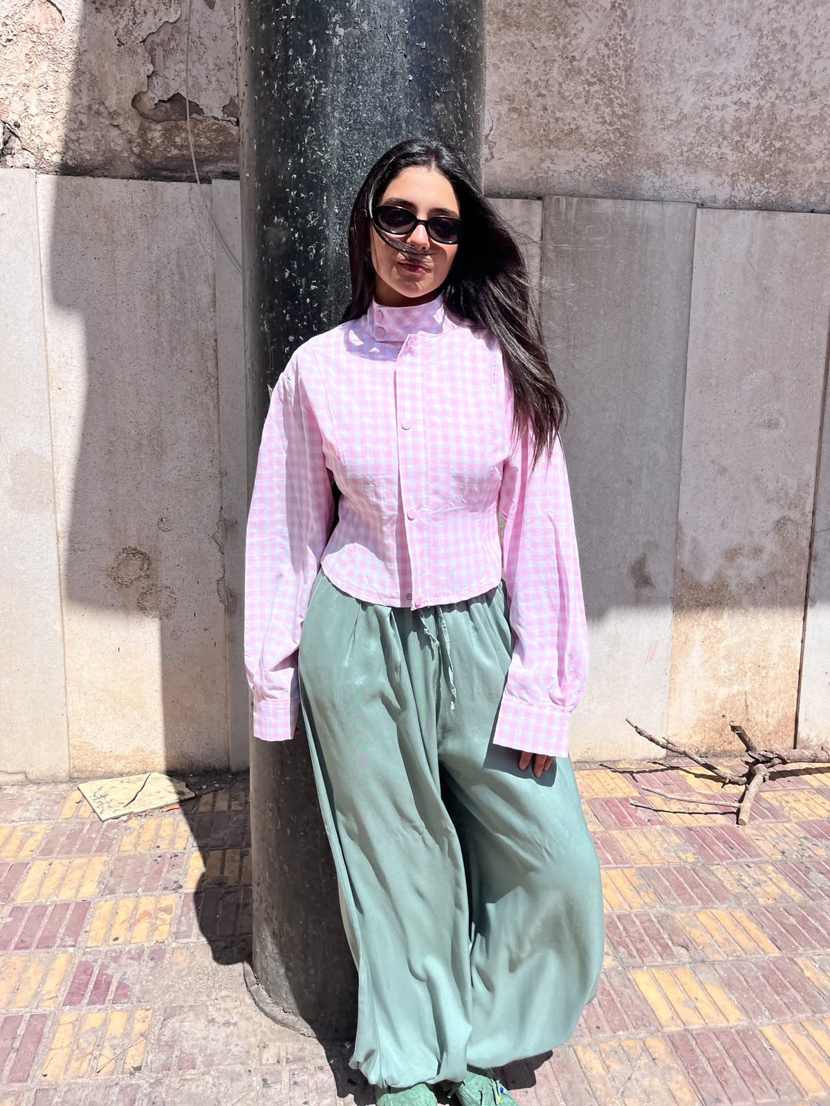Shirt checkered pink