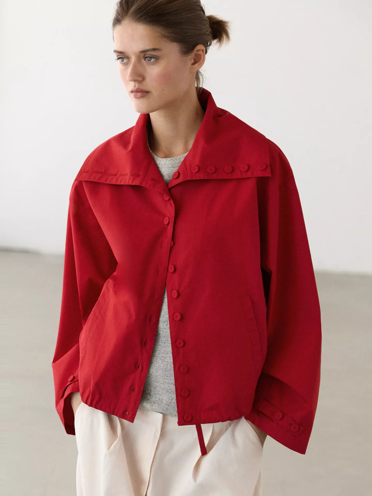 Jacket red buttons