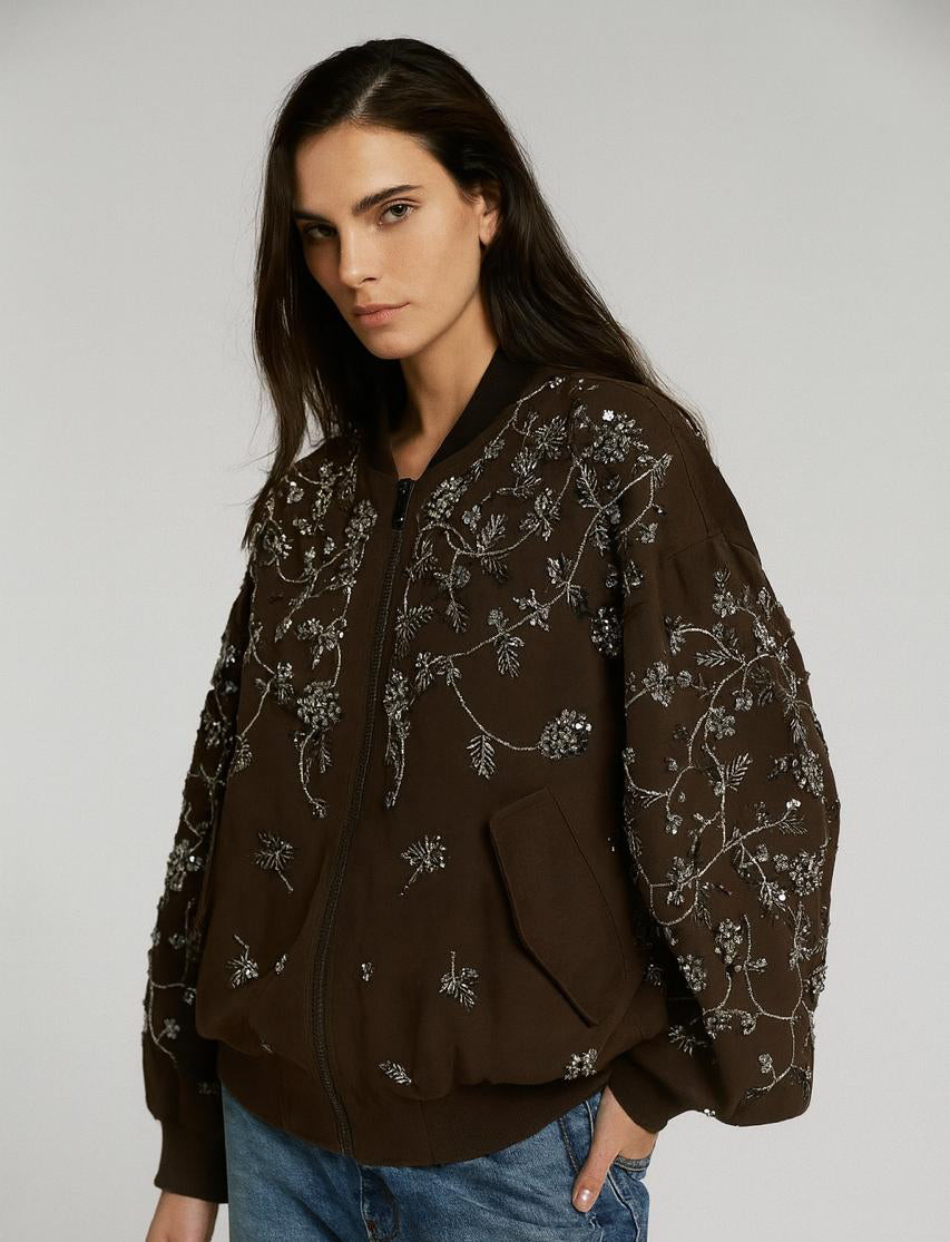 Jacket Brown Embroidery