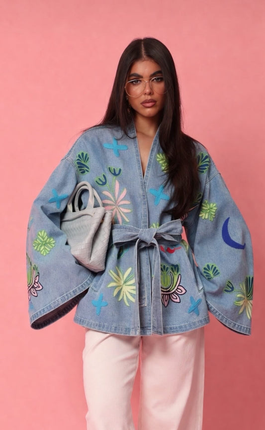 Jacket embroidery denim