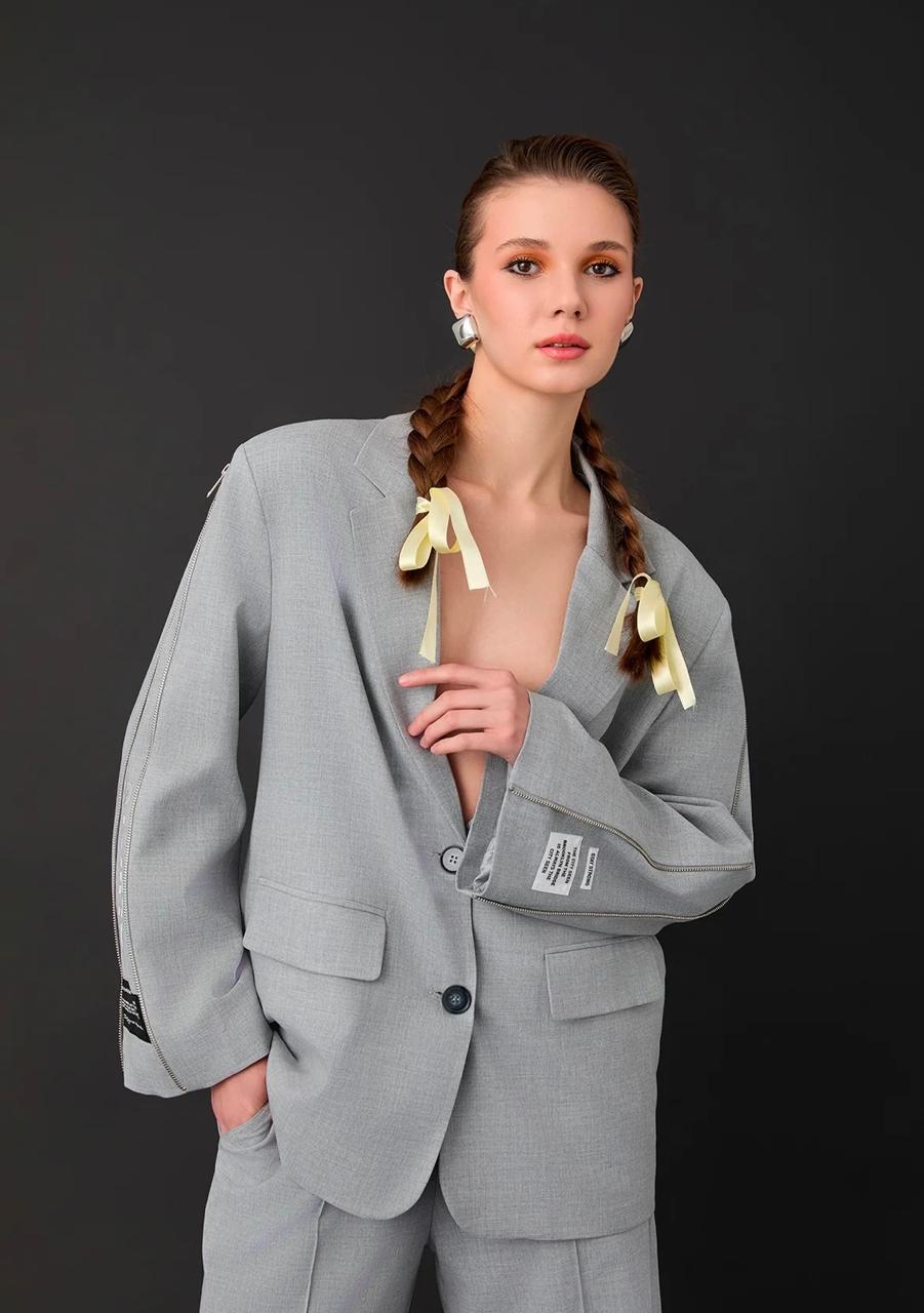 Blazer grey zipper