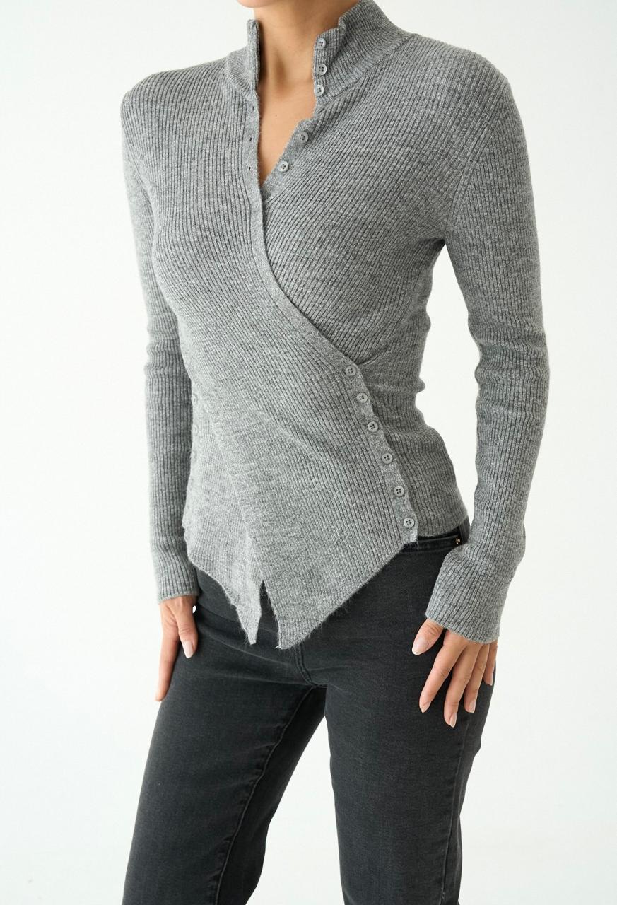 Grey crisscross knit