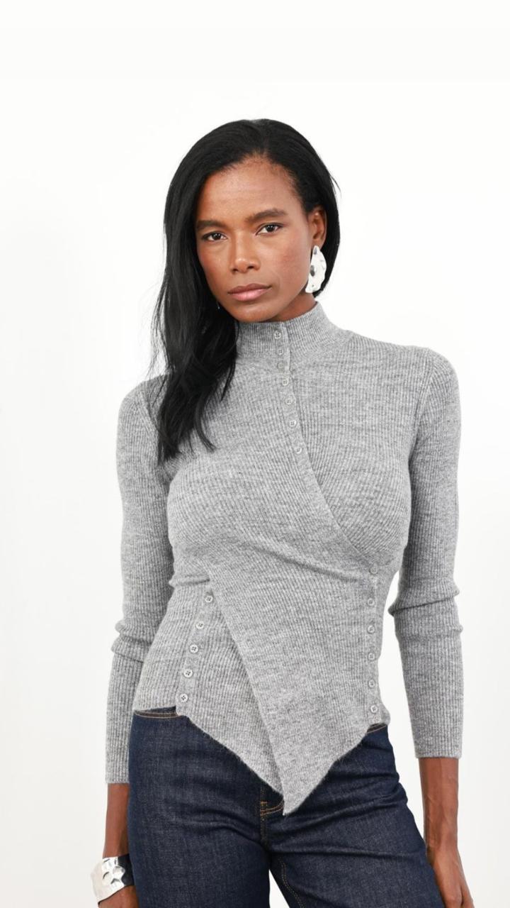 Grey crisscross knit