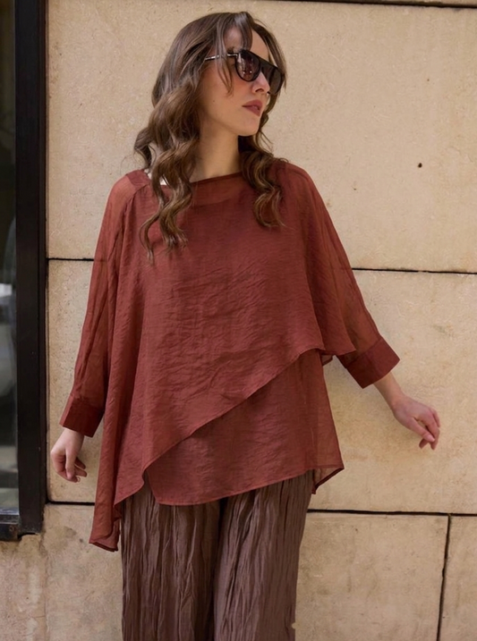 Shirt plain brick scarf