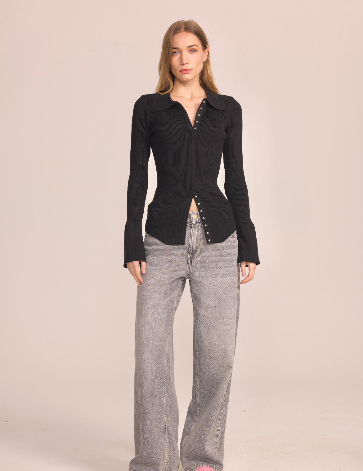 Pullover brown buttons