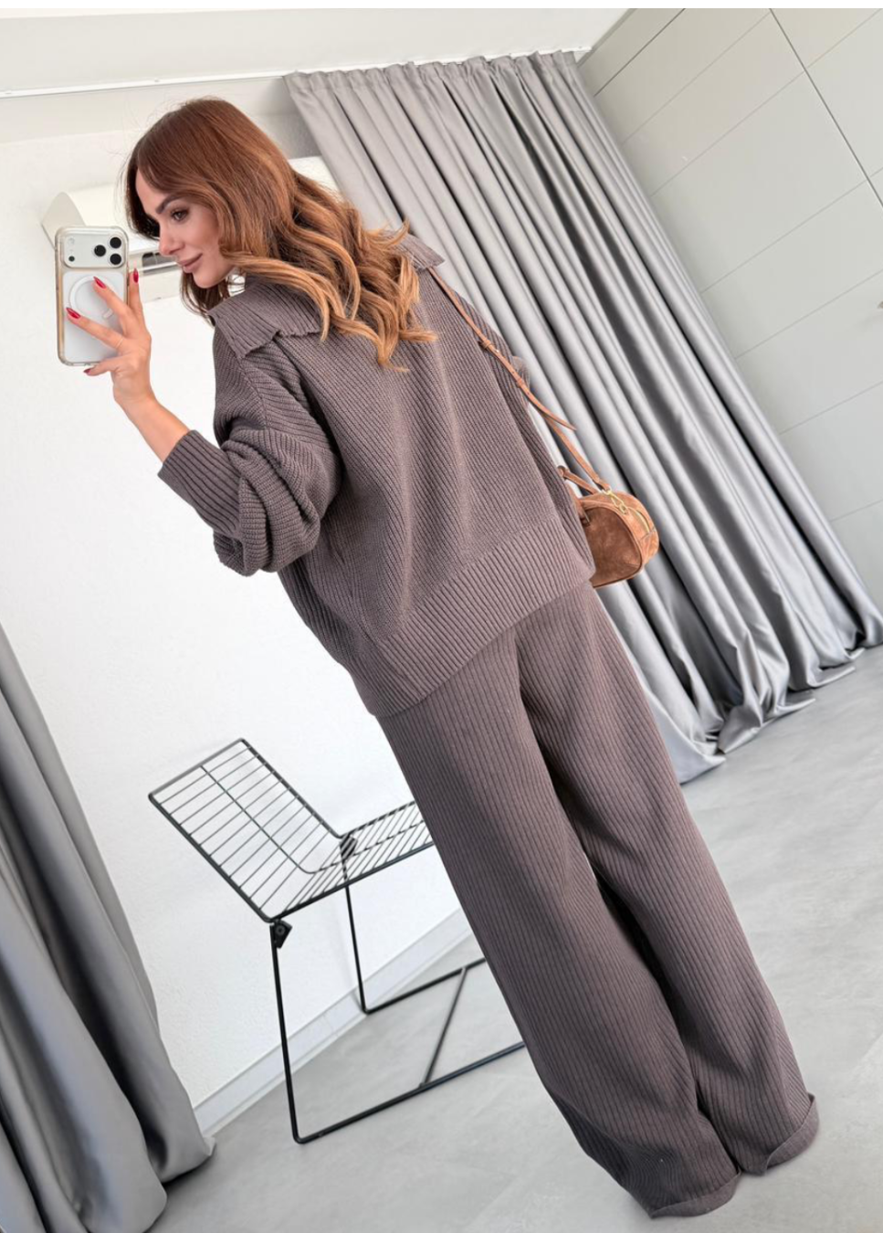 Set cafe knit buttons