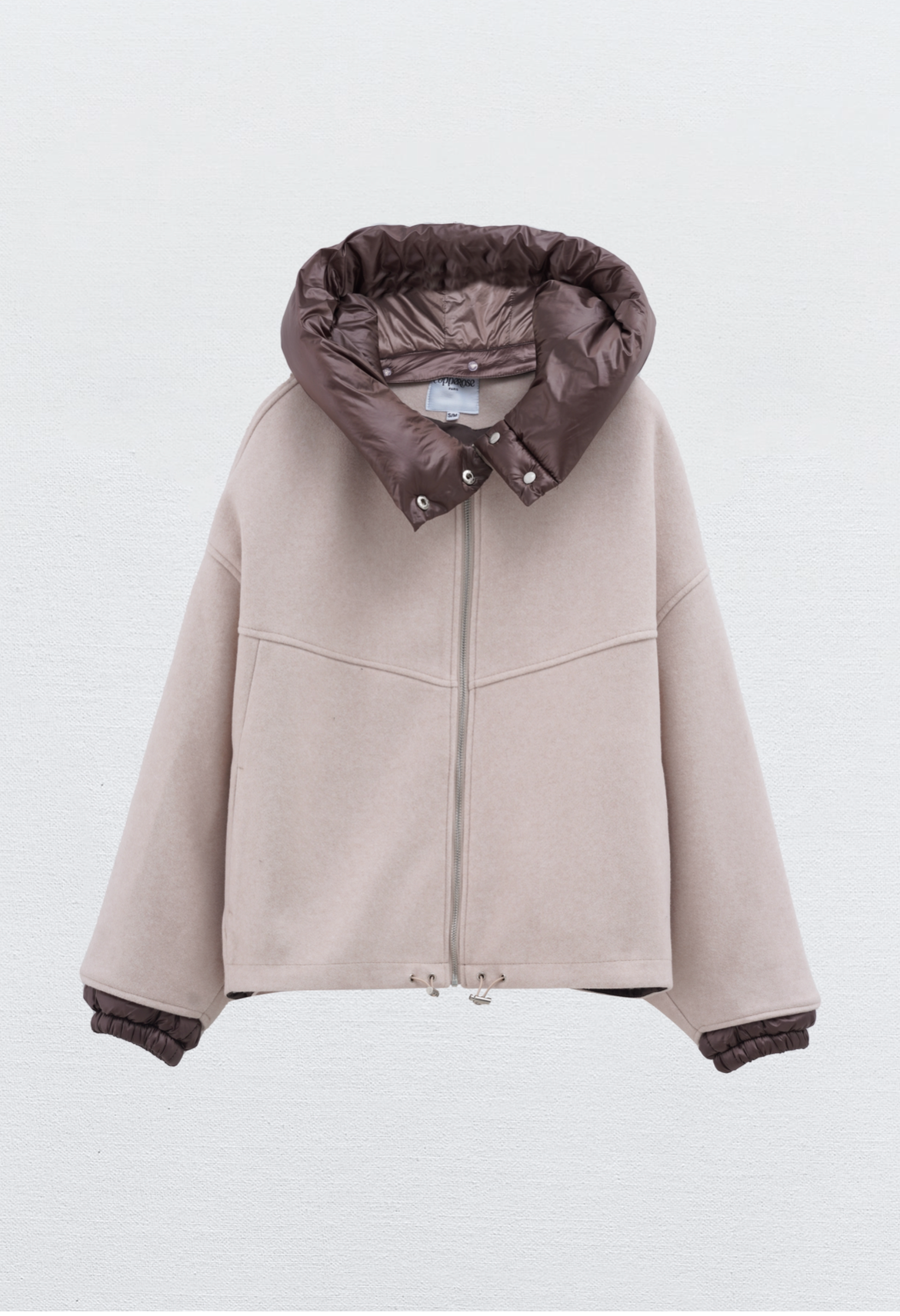 Jacket wool beige scarf