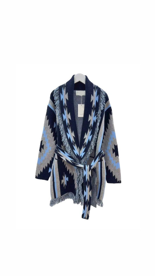 Cardigan knit pattern blue