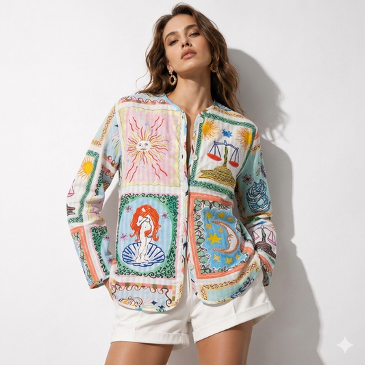 Jacket colorful embroidery