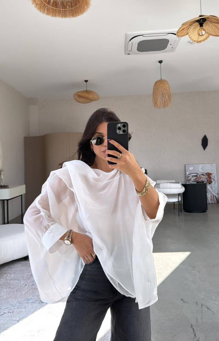Shirt plain white scarf