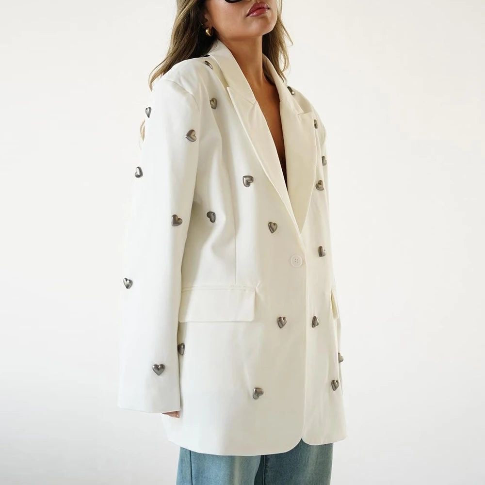 Blazer Hearts White