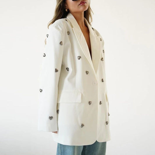 Blazer Hearts White
