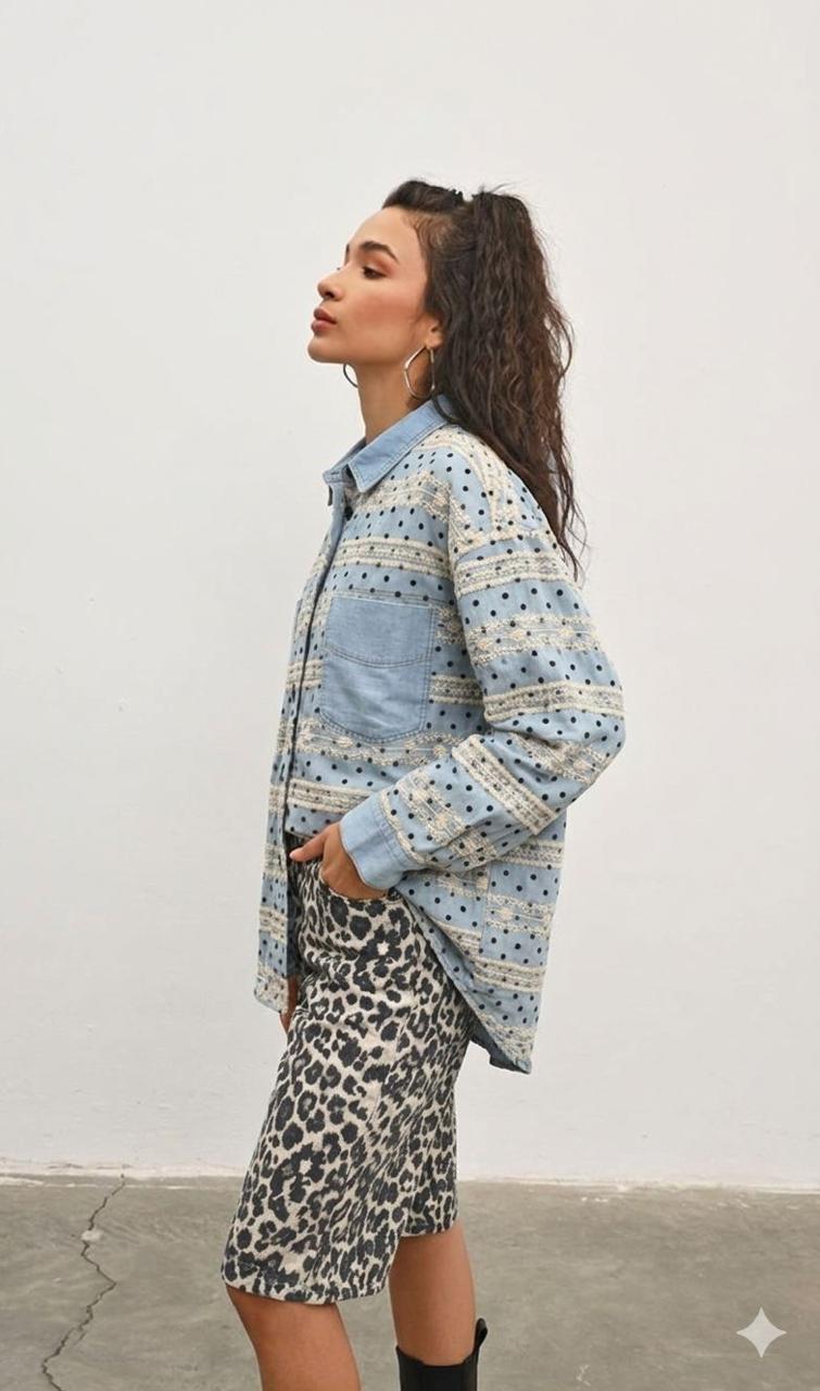 Shirt polka dantelle