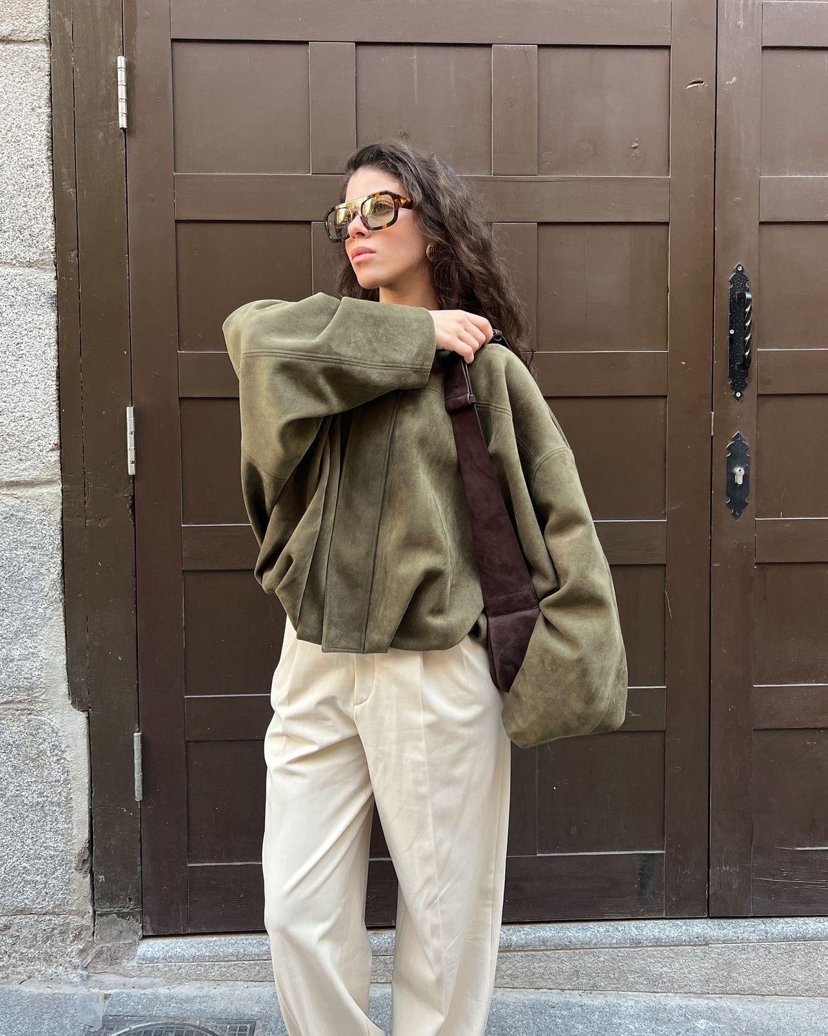 Bomber Suede Olive jacket