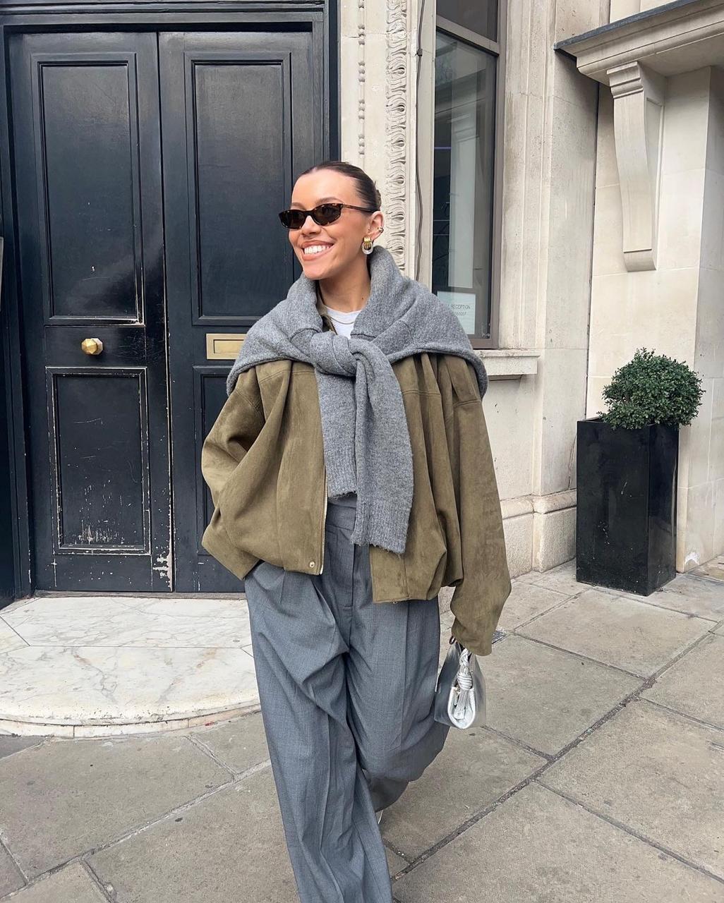 Bomber Suede Olive jacket