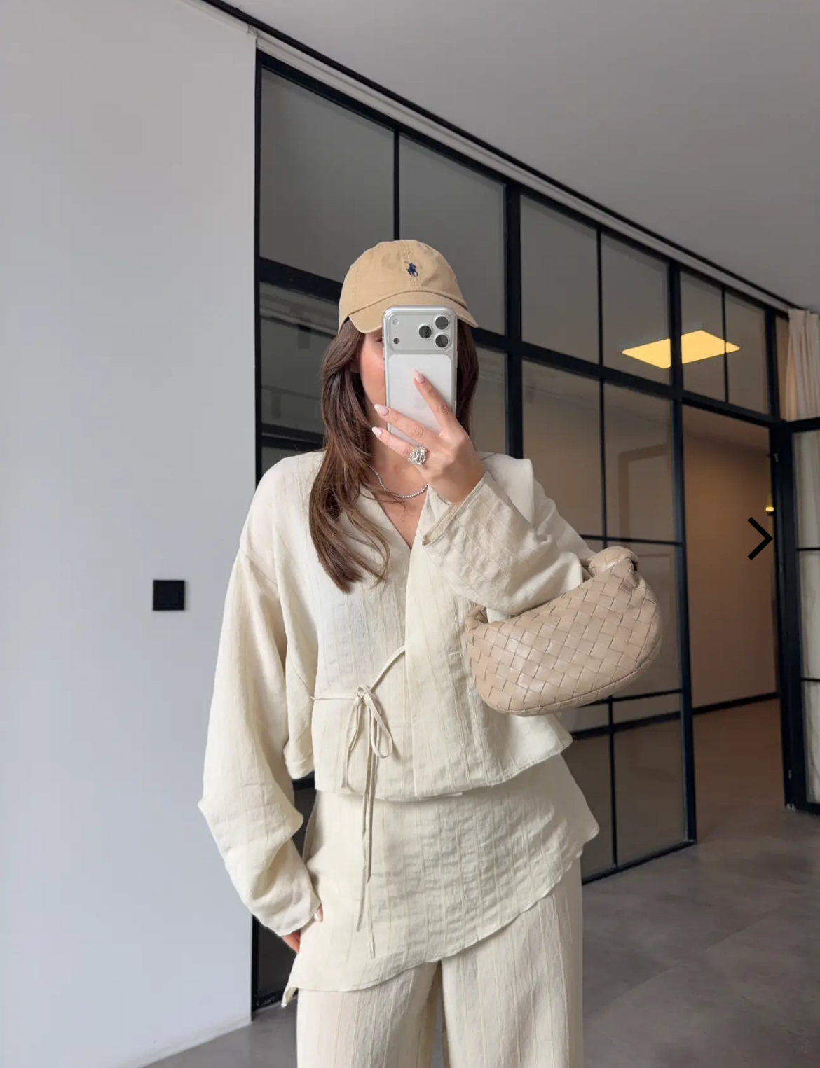 Set offwhite stripe scarf
